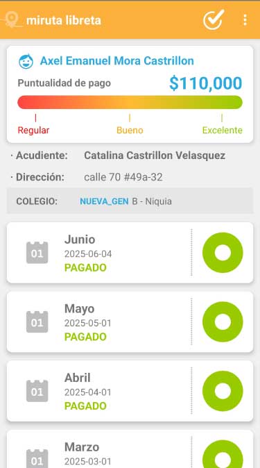 miRuta School - Vista de rutas escolares en el mapa