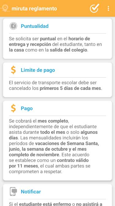 miRuta School - Gestion de pagos del transporte escolar